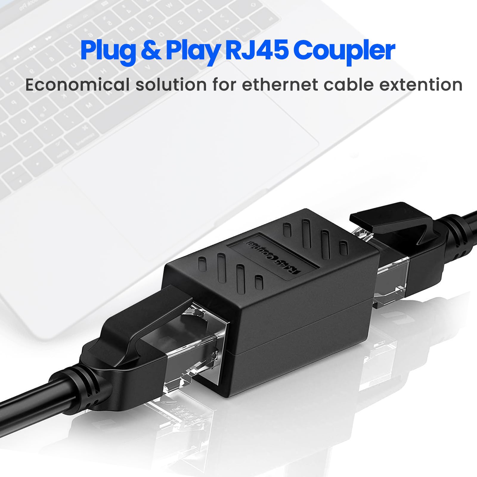 6 Pack Rj45 Cat 6 Coupler, Ethernet Cable Extender, In Line Ethernet Connector For Cat7 Cat6 Cat5E Cat5 Ethernet Cable, Ethernet